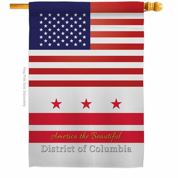 Guarderia 28 x 40 in. USA District of Columbia American State Vertical House Flag with Double-Sided Banner GU3902024